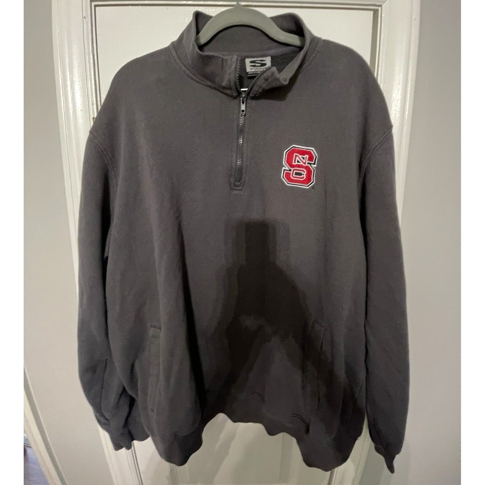 Stadium Athletics Men's XL Gray NC State Wolfpack 1/4 Zip Mock Neck Sweatshirt